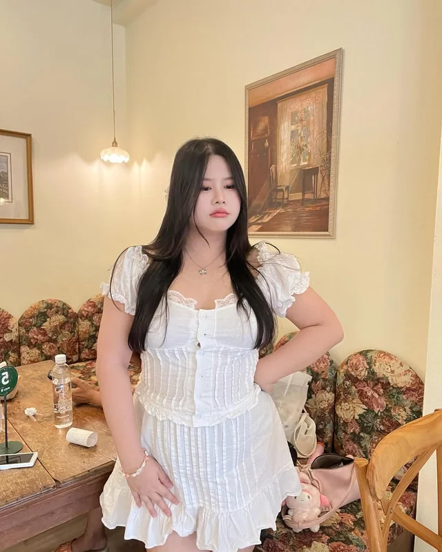 Walaratplussize ชุดเดรสลูกไม้สีขาว thumbnail 10