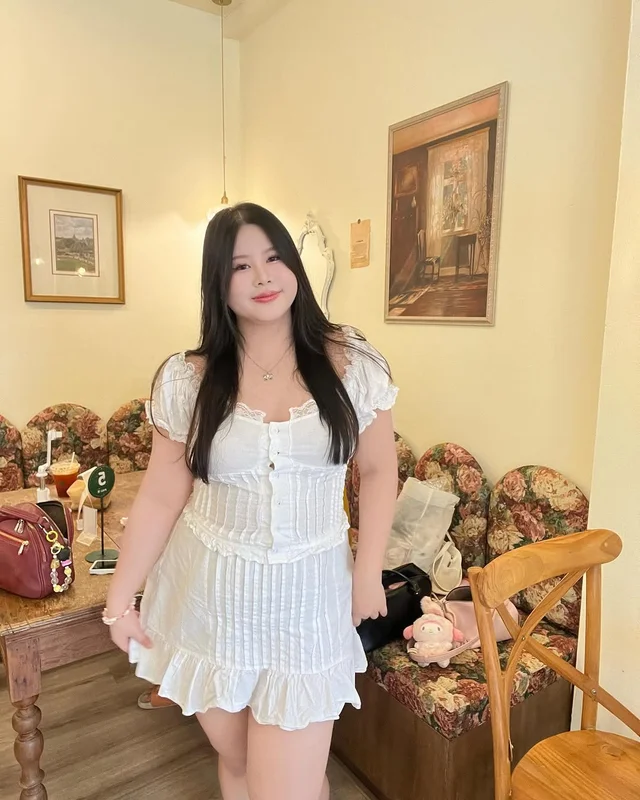 Walaratplussize ชุดเดรสลูกไม้สีขาว thumbnail 9