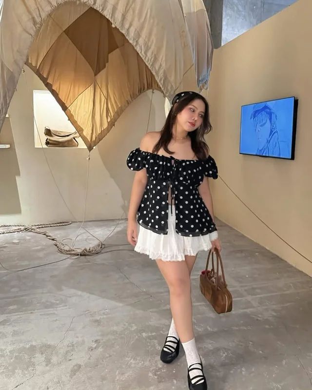MERRYCHUBBY เสื้อลาย Polka dot พร้อมผ้าคลุม thumbnail 2