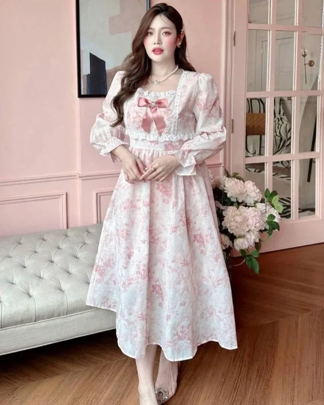 BBW Shop เดรสยาวชมพู อก 40 เอว 34 (alternate)