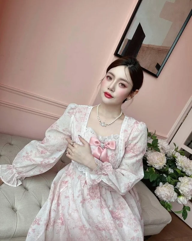 BBW Shop เดรสยาวชมพู อก 40 เอว 34 thumbnail 2