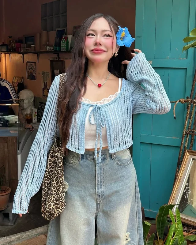 Sooooly tina set Top เสื้อคาร์ดิแกนไหมพรม อก 40 48 (alternate)