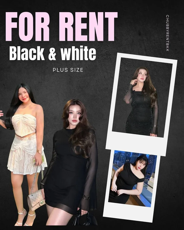 Chubby Rent BKK ชุดสไตล์ Black White สำหรับสาวอวบ thumbnail 4
