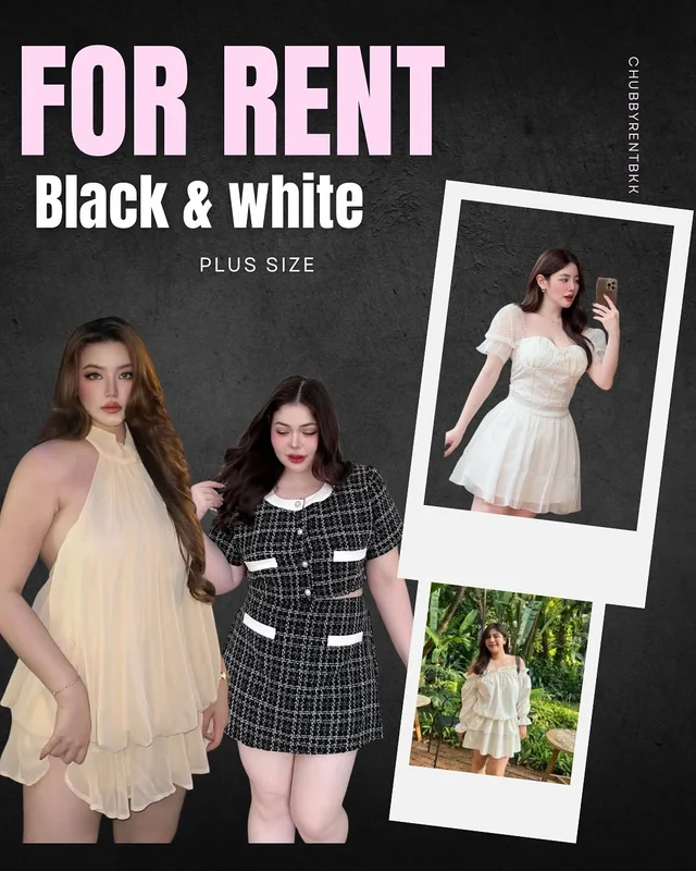 Chubby Rent BKK ชุดสไตล์ Black White สำหรับสาวอวบ thumbnail 3