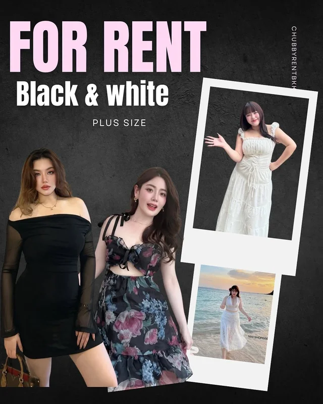 Chubby Rent BKK ชุดสไตล์ Black White สำหรับสาวอวบ thumbnail 5