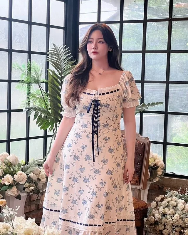 เดรสยาว BBW Shop ลายดอกไม้สไตล์วินเทจ thumbnail 4