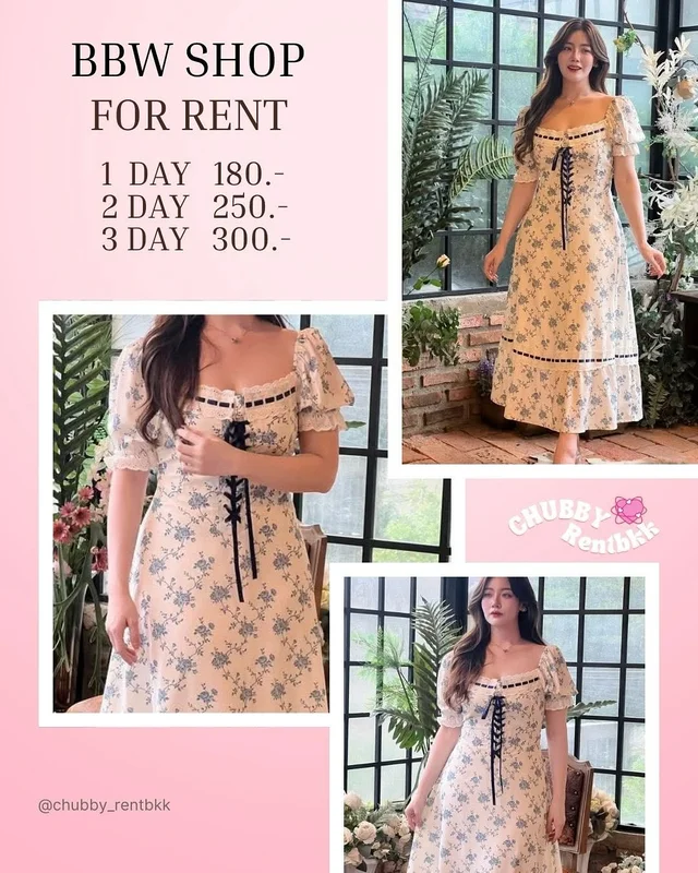 เดรสยาว BBW Shop ลายดอกไม้สไตล์วินเทจ 1
