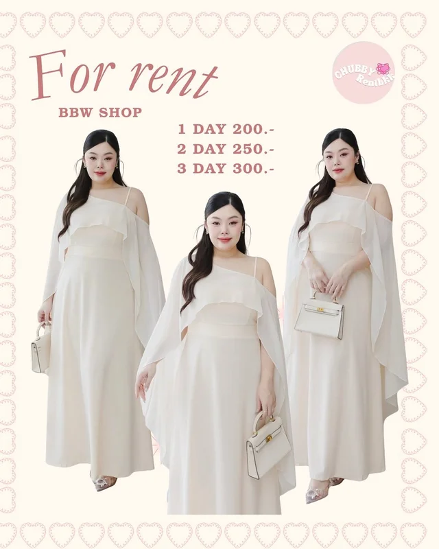 ชุดออกงานสาวอวบ CHUBBY Rentbkk Long Dress 2XL