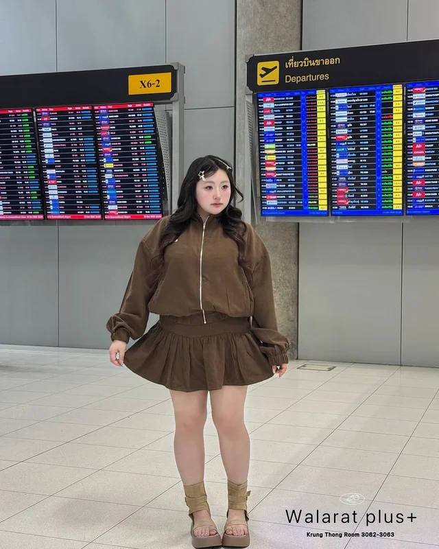 Walarat Plus ชุดเซ็ตเสื้อแจ็คเก็ตและกระโปรง สาวอวบ thumbnail 3