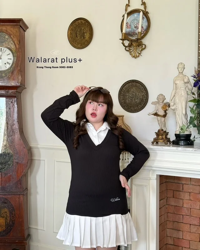 Walarat plus เสื้อไหมพรมคอวี thumbnail 3