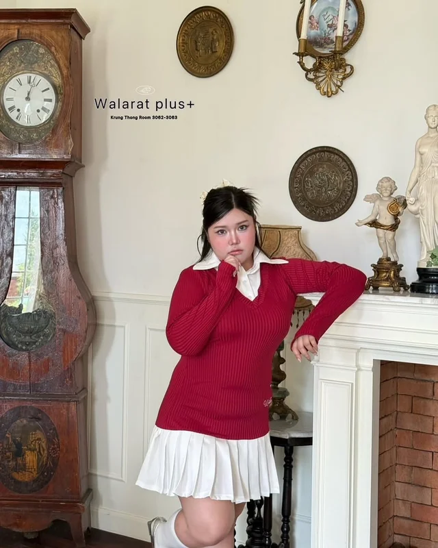 Walarat plus เสื้อไหมพรมคอวี thumbnail 4