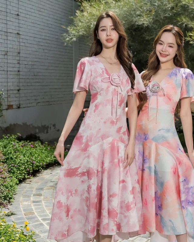 Koolykooldress เดรสยาวลายพาสเทล thumbnail 3