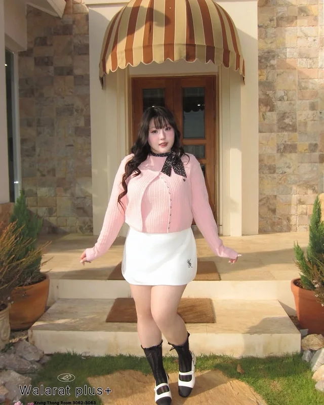 Walarat Plus ชุดเซ็ตคาร์ดิแกนและกระโปรง สาวอวบ thumbnail 3