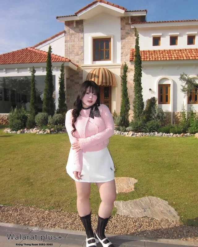 Walarat Plus ชุดเซ็ตคาร์ดิแกนและกระโปรง สาวอวบ thumbnail 2