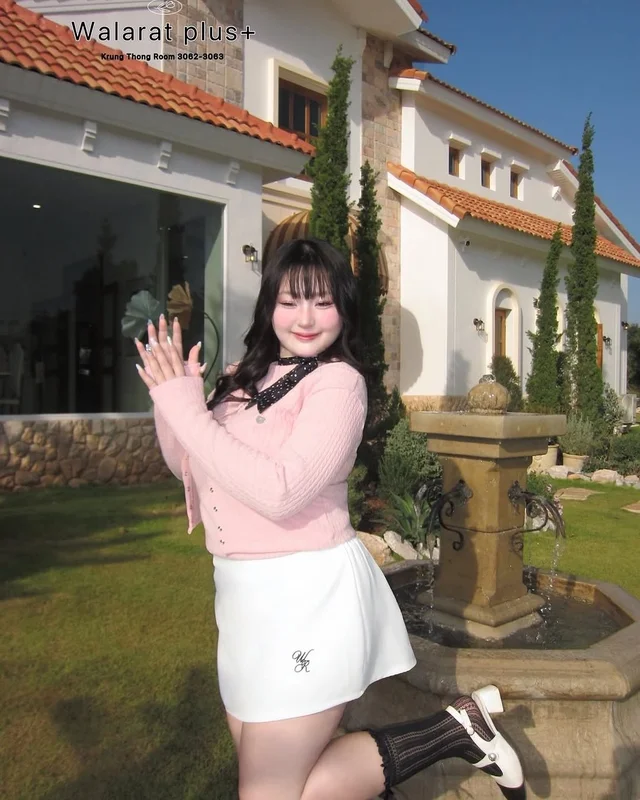 Walarat Plus ชุดเซ็ตคาร์ดิแกนและกระโปรง สาวอวบ thumbnail 5