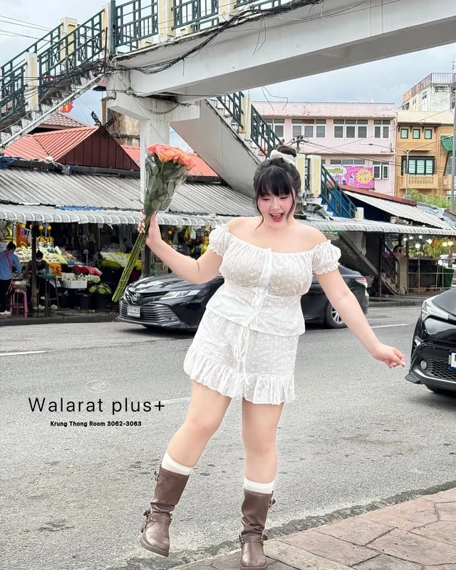 ชุดเซต Walarat Plus ผ้าฉลุลายดอกไม้ สีขาว thumbnail 2