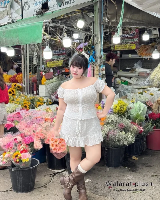 ชุดเซต Walarat Plus ผ้าฉลุลายดอกไม้ สีขาว thumbnail 4