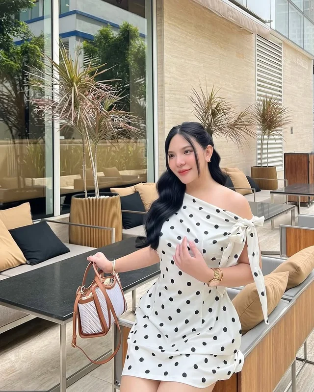 ชุด ABITCHUBBIES เดรสสั้นลายจุดขาวดำ thumbnail 3