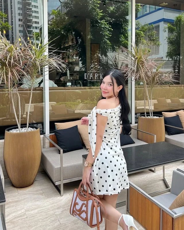 ชุด ABITCHUBBIES เดรสสั้นลายจุดขาวดำ thumbnail 5