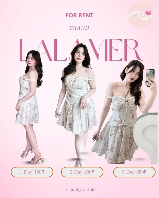 เดรสสั้น LALAMER ลายดอกไม้สไตล์คอร์เซ็ต 1