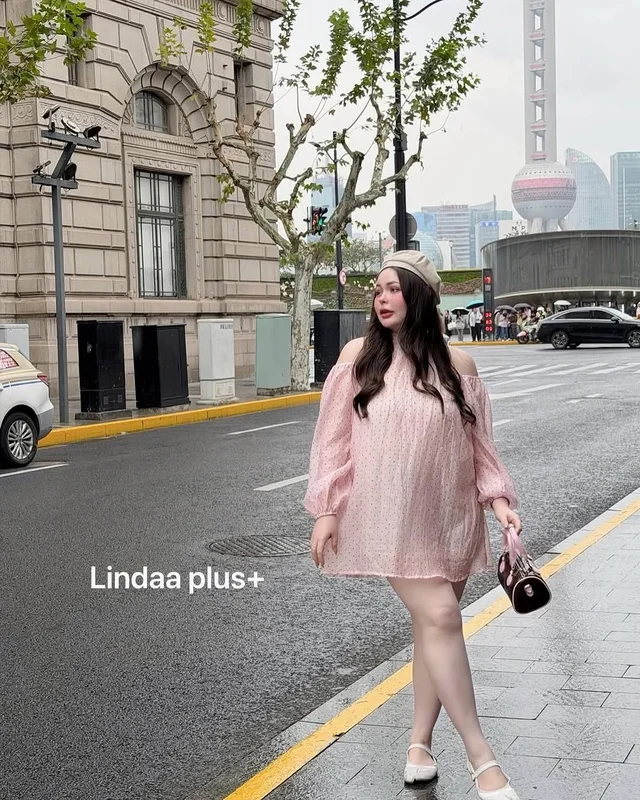 เดรส LINDA PLUS ชมพูหวานละมุน thumbnail 2