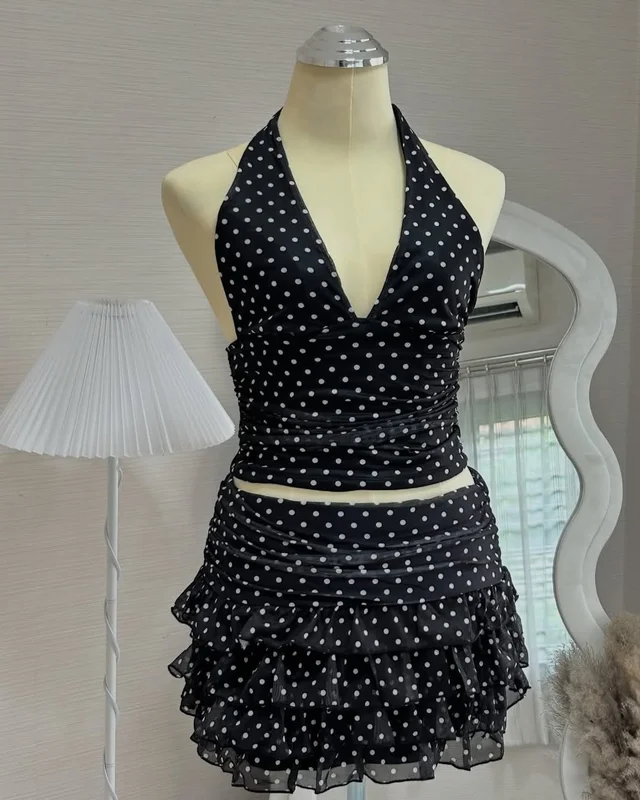 MUMII STORE ชุดเซ็ตลาย Polka Dot สำหรับสาวอวบ thumbnail 5