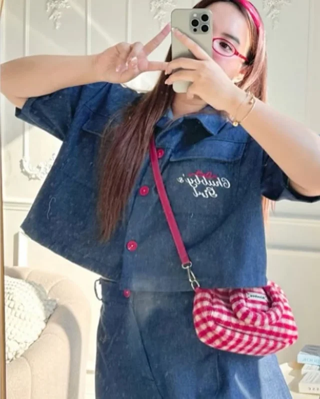 เซ็ตยีนส์สุดคิ้วท์ เสื้อและกางเกง สำหรับสาวอวบ thumbnail 5