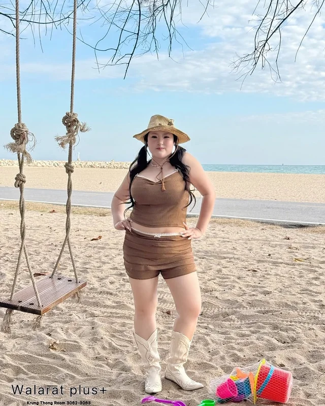 Walarat Plus ชุดเข้าเซ็ตสีน้ำตาล Summer Collection thumbnail 2