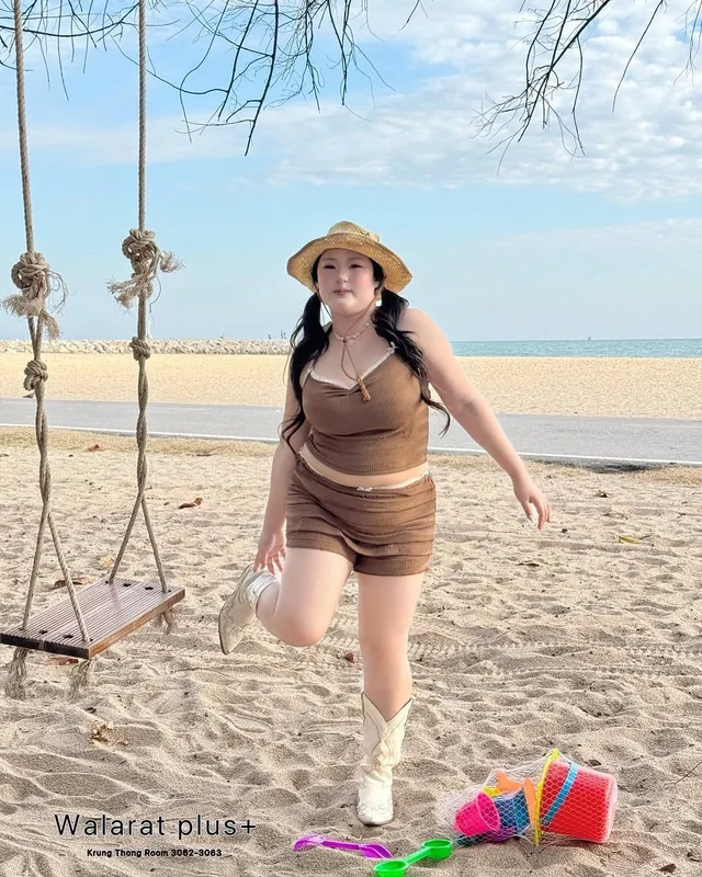 Walarat Plus ชุดเข้าเซ็ตสีน้ำตาล Summer Collection thumbnail 5