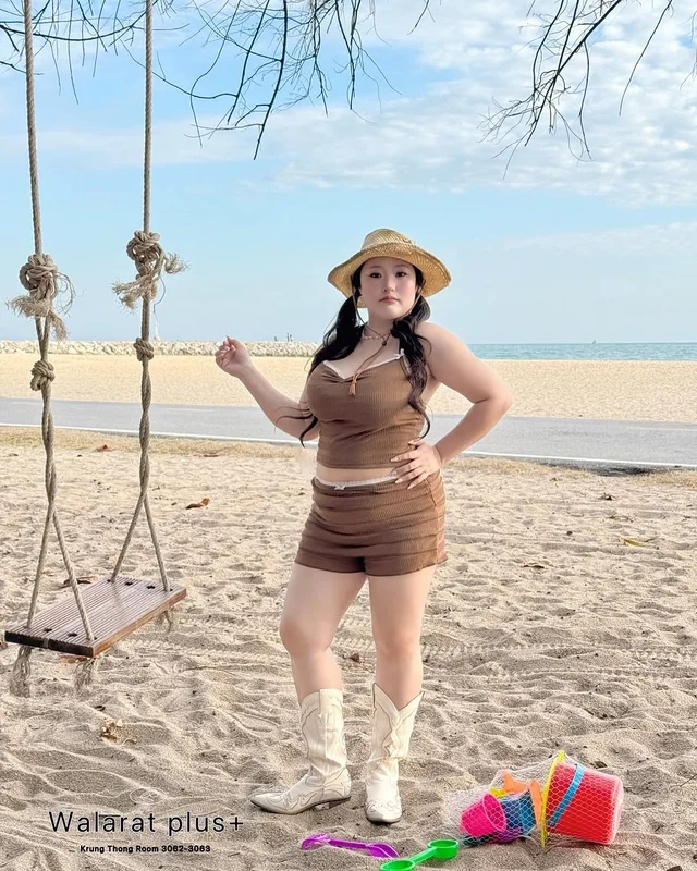 Walarat Plus ชุดเข้าเซ็ตสีน้ำตาล Summer Collection thumbnail 3