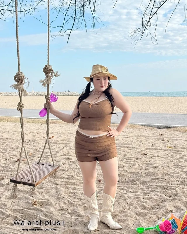 Walarat Plus ชุดเข้าเซ็ตสีน้ำตาล Summer Collection thumbnail 4
