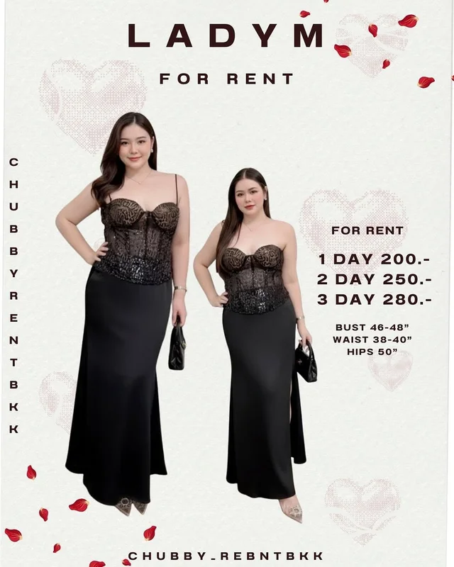 LadyM ชุดราตรีสีดำสายเดี่ยว สาวอวบ