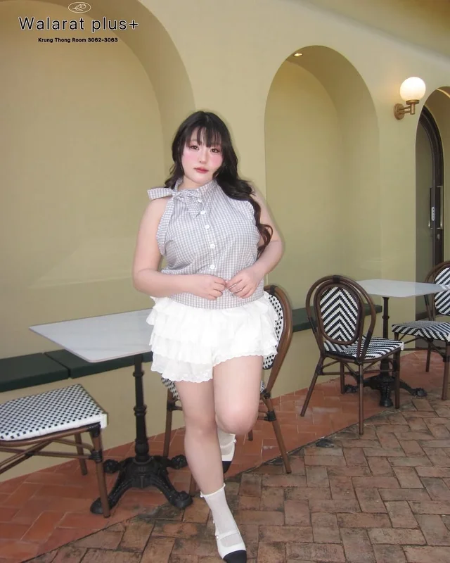 WALARA TOP เสื้อเชิ้ตแขนกุดลายตาราง thumbnail 6
