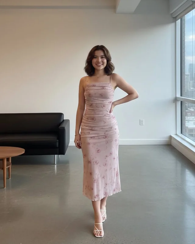 เดรสชมพูหวานละมุน Long Dress thumbnail 4