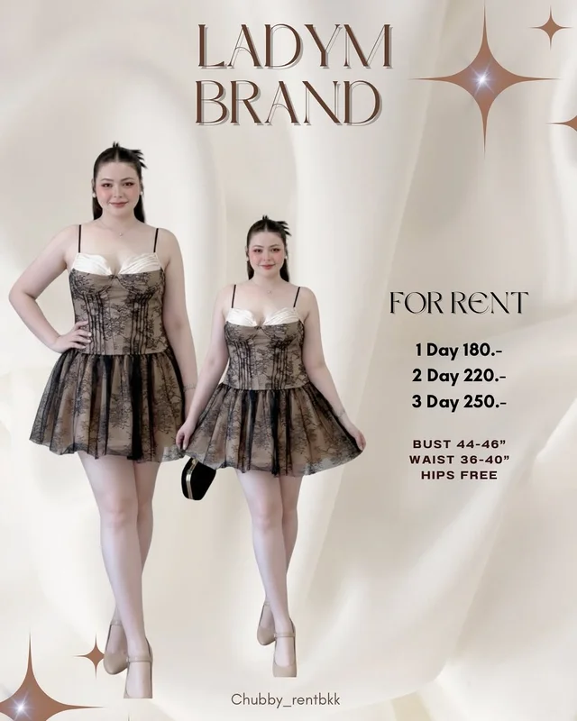 เดรสสายเดี่ยวลูกไม้ LADYM BRAND เดรสสั้น Free Size