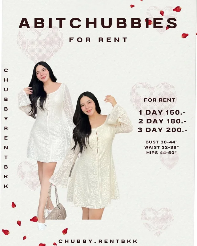เดรสขาวลูกไม้ ABITCHUBBIES เดรสสั้น Free Size