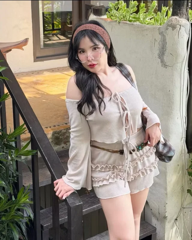 ชุดเซ็ตสาวอวบ ลุค Summer Vintage Luxury geebeety Curve thumbnail 5