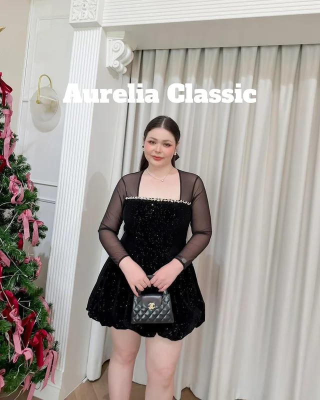 Ladym เดรสสั้นสีดำวิ้ง thumbnail 5