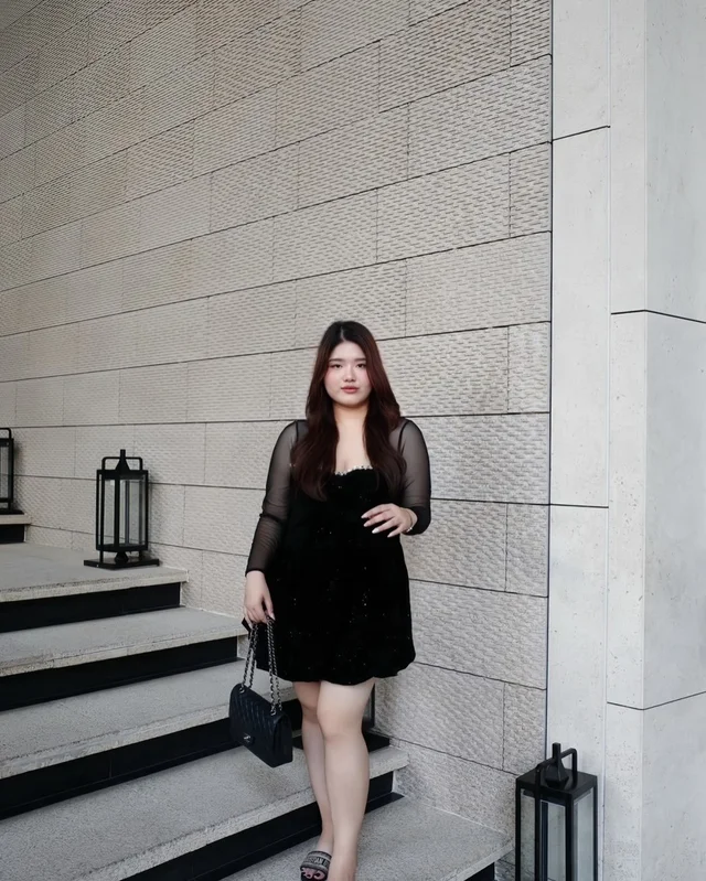 Ladym เดรสสั้นสีดำวิ้ง thumbnail 9
