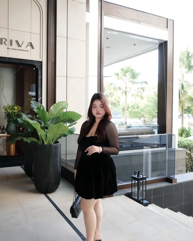 Ladym เดรสสั้นสีดำวิ้ง thumbnail 8