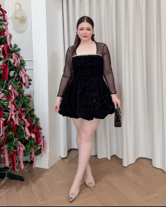 Ladym เดรสสั้นสีดำวิ้ง thumbnail 2