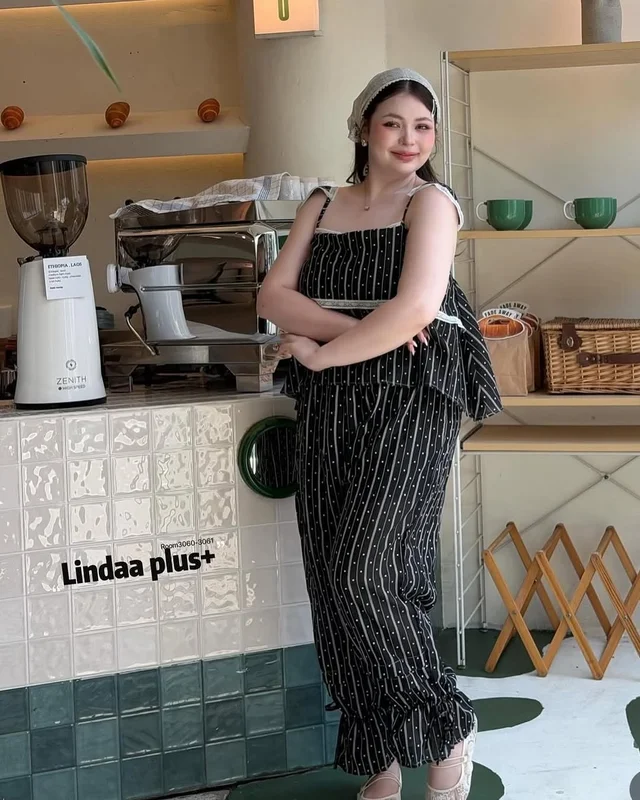 ชุดเซ็ต LINDA PLUS ลายทาง สาวอวบ thumbnail 3