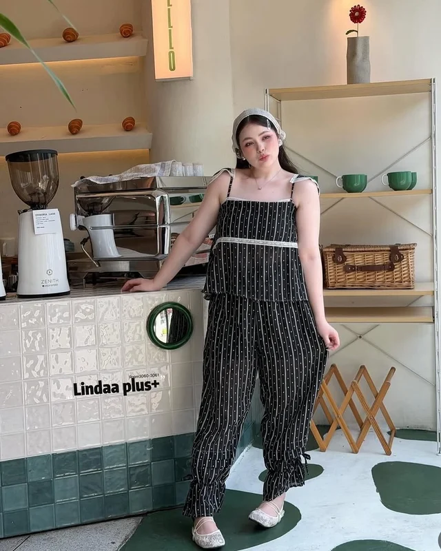 ชุดเซ็ต LINDA PLUS ลายทาง สาวอวบ thumbnail 4