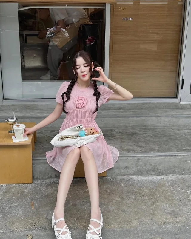 เดรสชมพู FLAT 2112 Mini Dress Size 3XL thumbnail 3