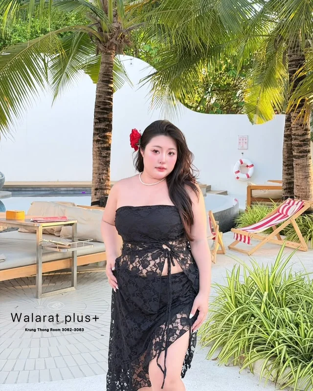 ชุดเดรสเกาะอกลูกไม้สายทะเล สาวอวบ thumbnail 3