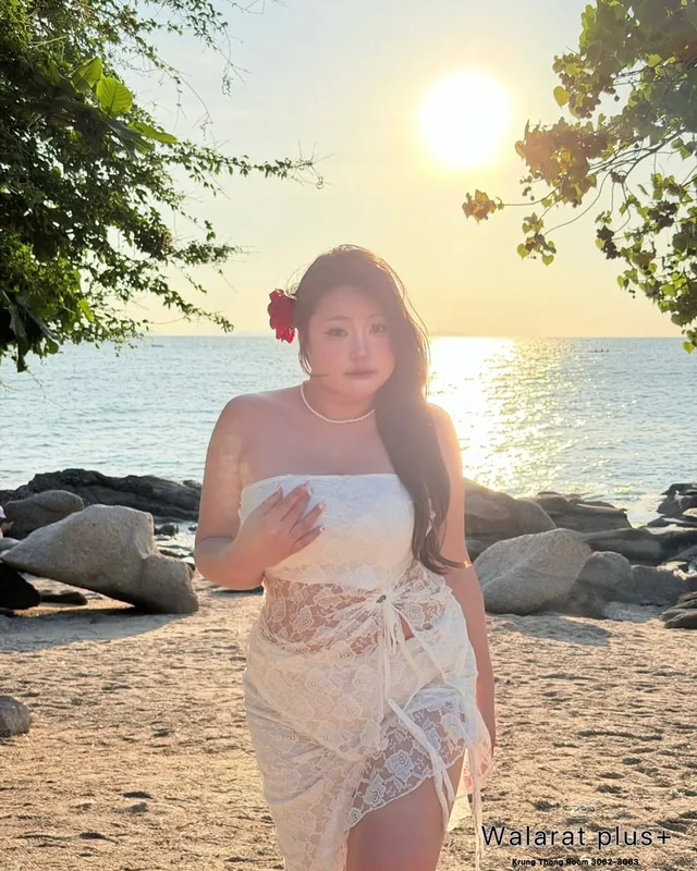 ชุดเดรสเกาะอกลูกไม้สายทะเล สาวอวบ thumbnail 5