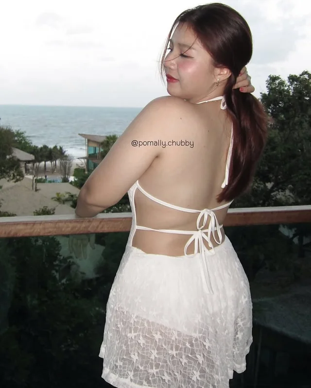 ชุดซีทรูลูกไม้สีขาว POMALLY thumbnail 3