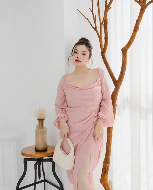 เดรสยาวสีชมพู BBW SHOP thumbnail 3