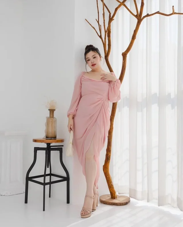 เดรสยาวสีชมพู BBW SHOP thumbnail 4