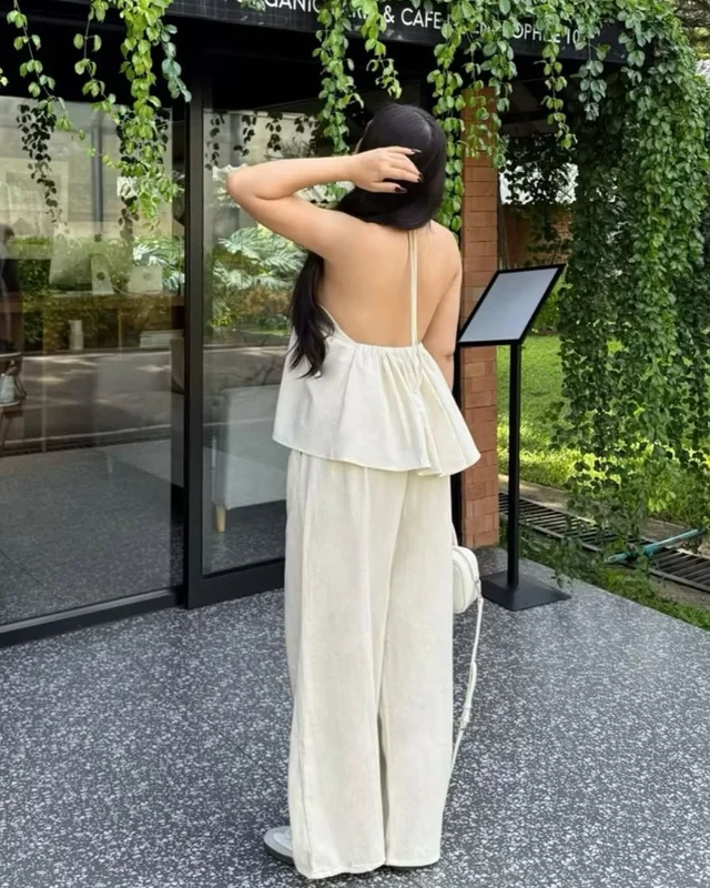 ชุดเซ็ตสายเดี่ยวผ้าพริ้ว Free Size thumbnail 3